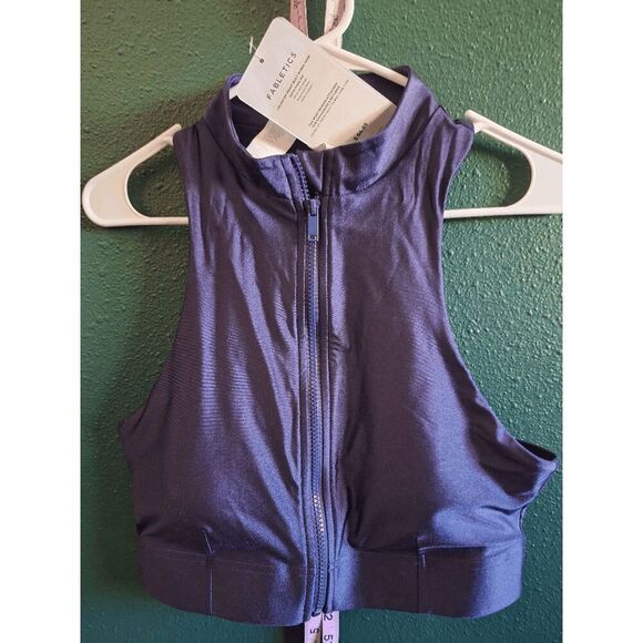 NWT Size Lrg Fabletics Leilani Zip Front Built-In Bra Tank - Picture 4 of 4